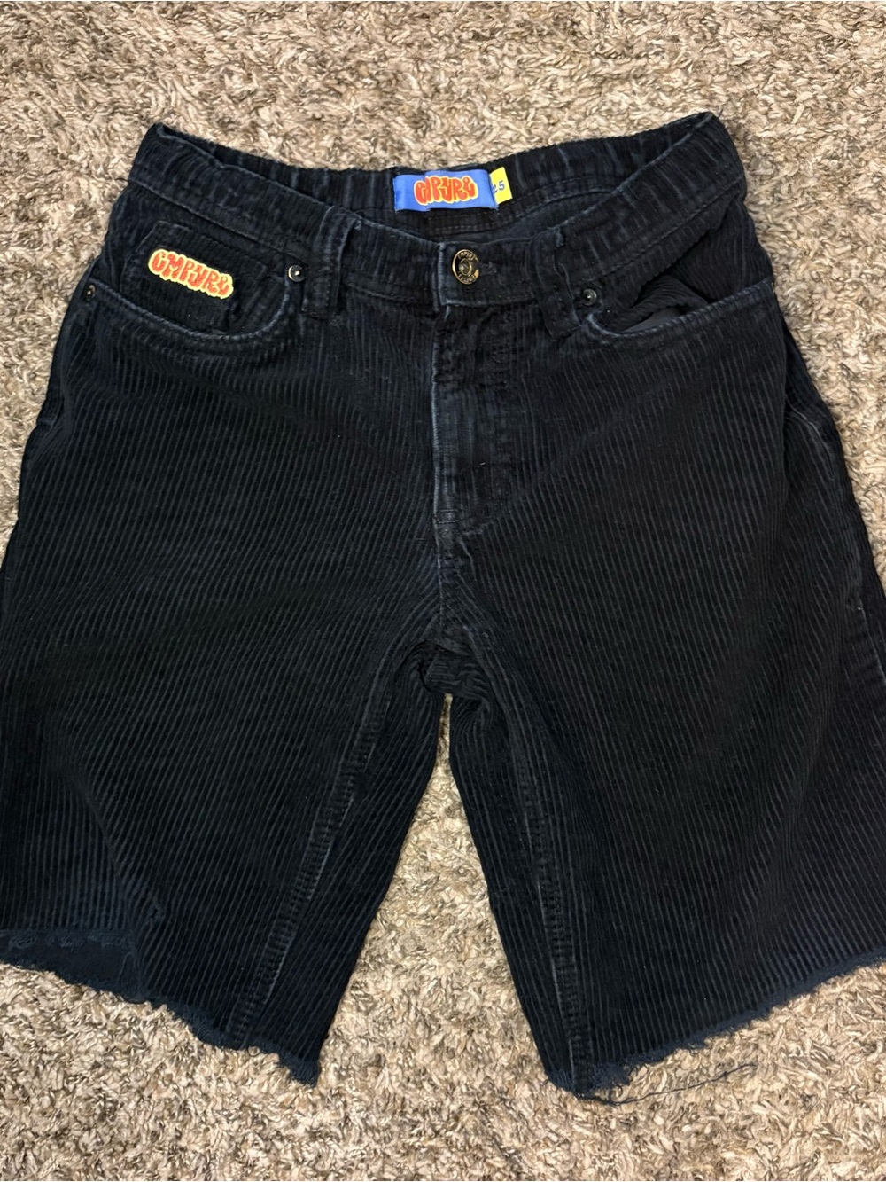 Empyre Black Corduroy Cutoff Bermuda Shorts Size 25 XS